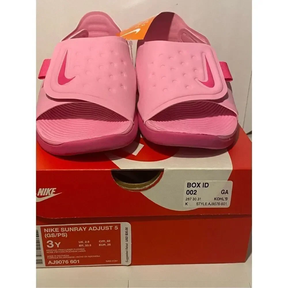 NIKE SUNRAY SIZE 3Y Adjust 5 Open Toe Sandals with Hook & Loop Closure